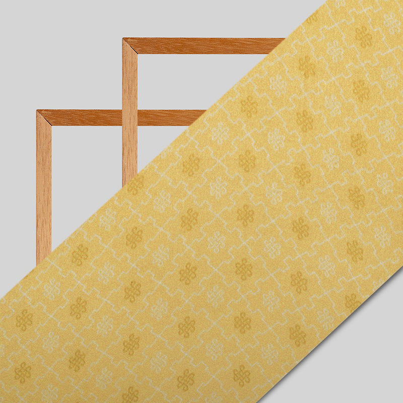 (Pre-Cut 2 Meter) Beige Chevron Pattern Digital Print Premium Organza Fabric