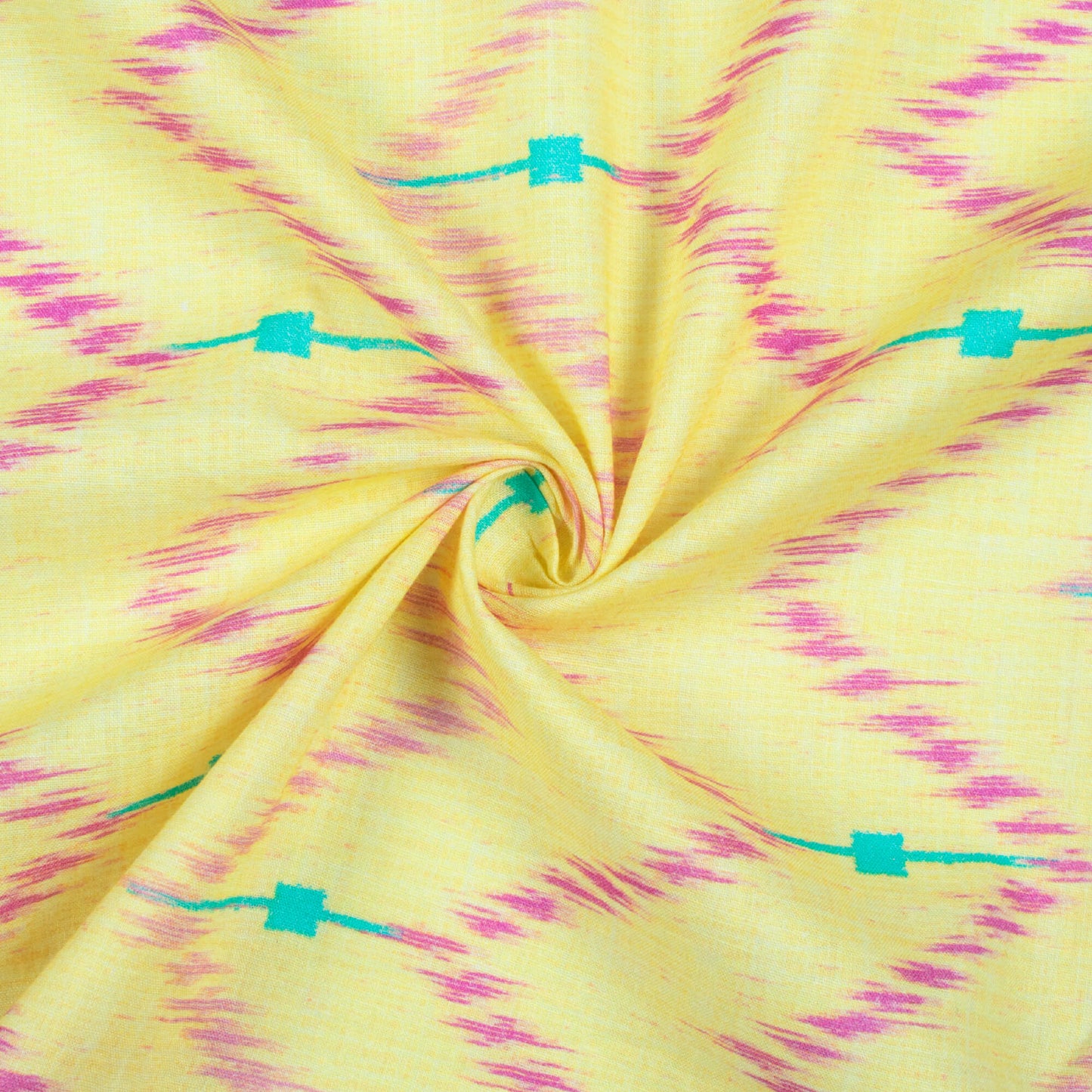 Pastel Yellow And Purple Chevron Pattern Digital Print Cotton Cambric Fabric