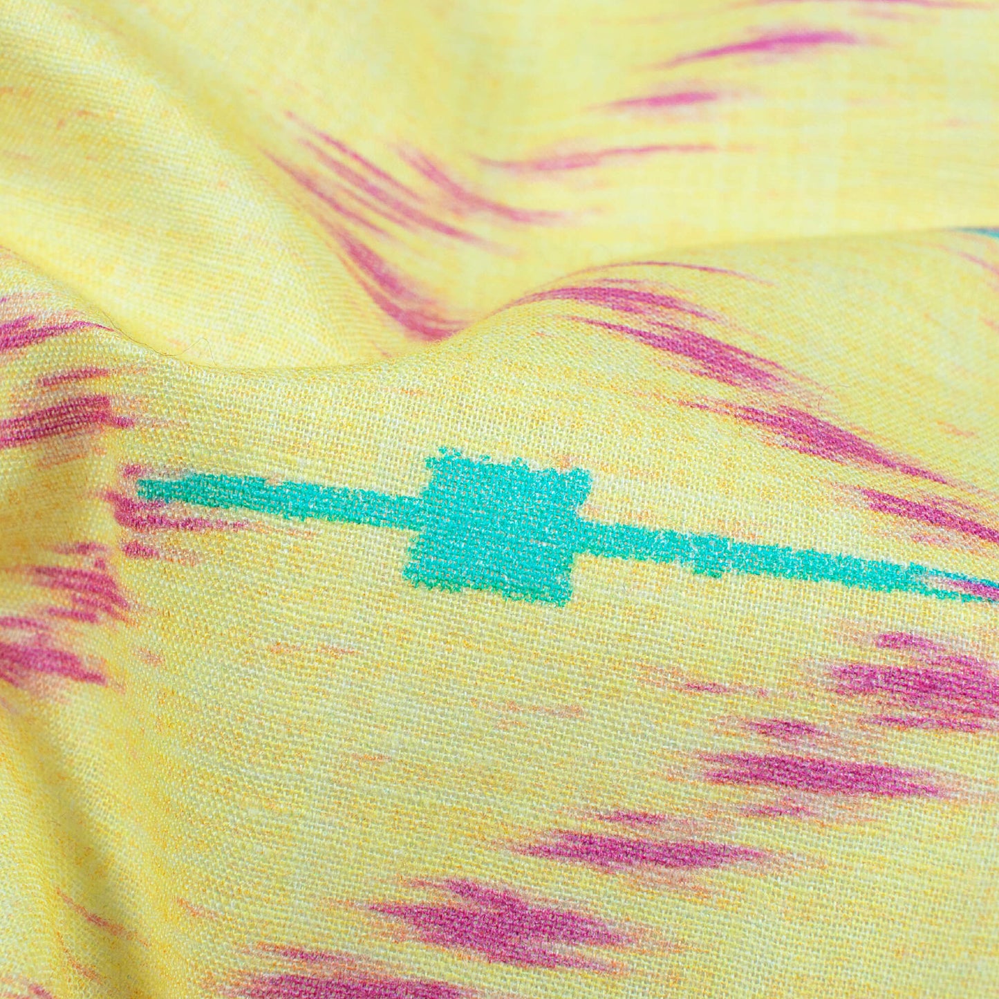 Pastel Yellow And Purple Chevron Pattern Digital Print Cotton Cambric Fabric