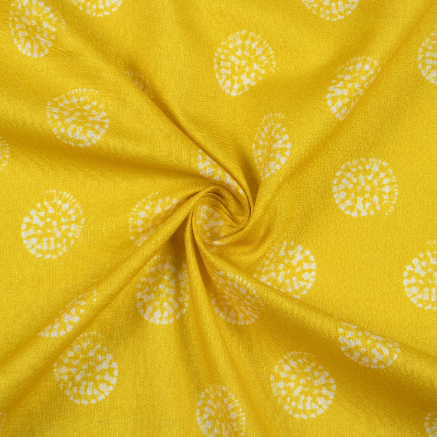 Lime Yellow Shiiborii Pattern Digital Print Cotton Cambric Fabric