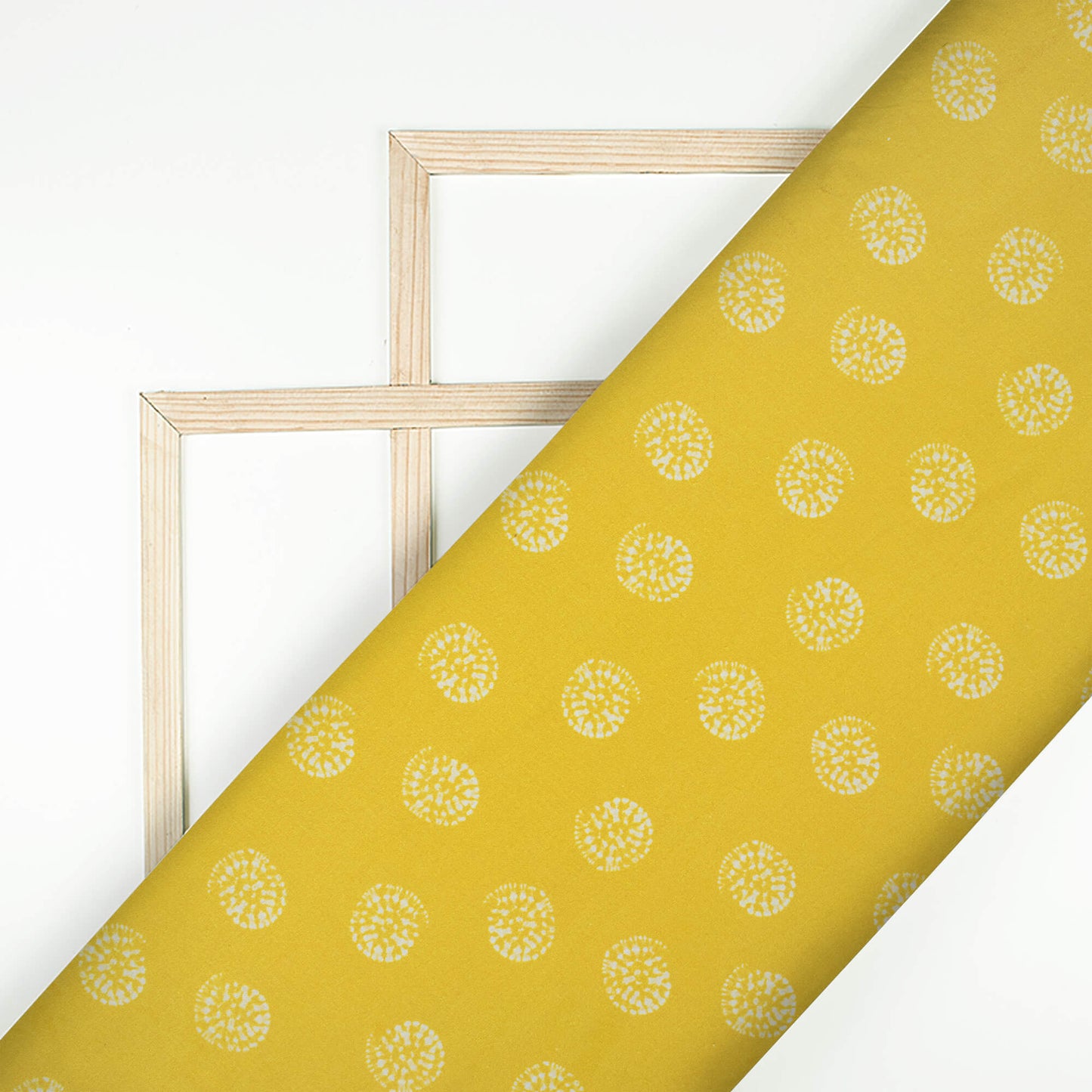 Lime Yellow Shiiborii Pattern Digital Print Cotton Cambric Fabric