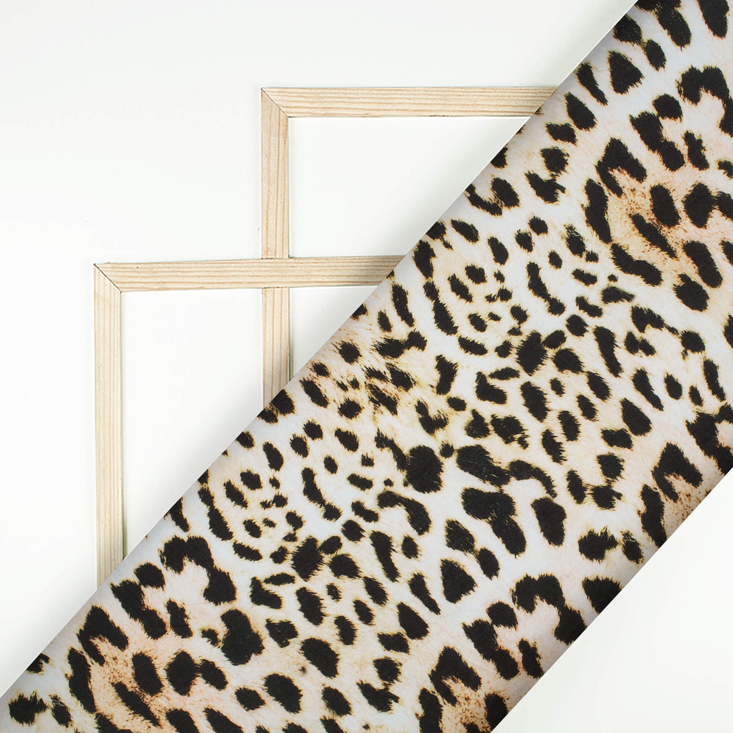 Ecru Beige And Black Animal Pattern Digital Print Cotton Cambric Fabric