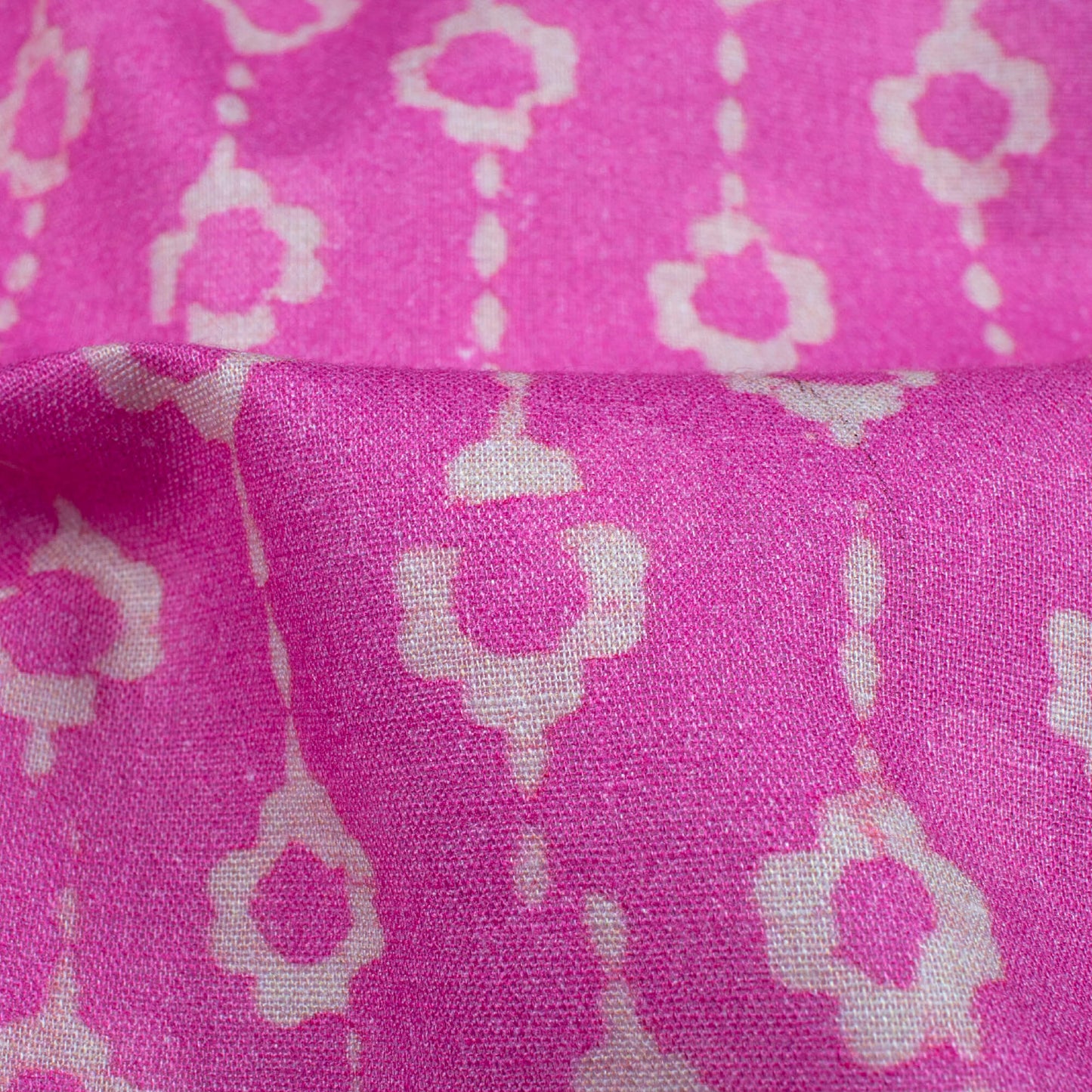 Ultra Pink And White Stripes Pattern Digital Print Cotton Cambric Fabric