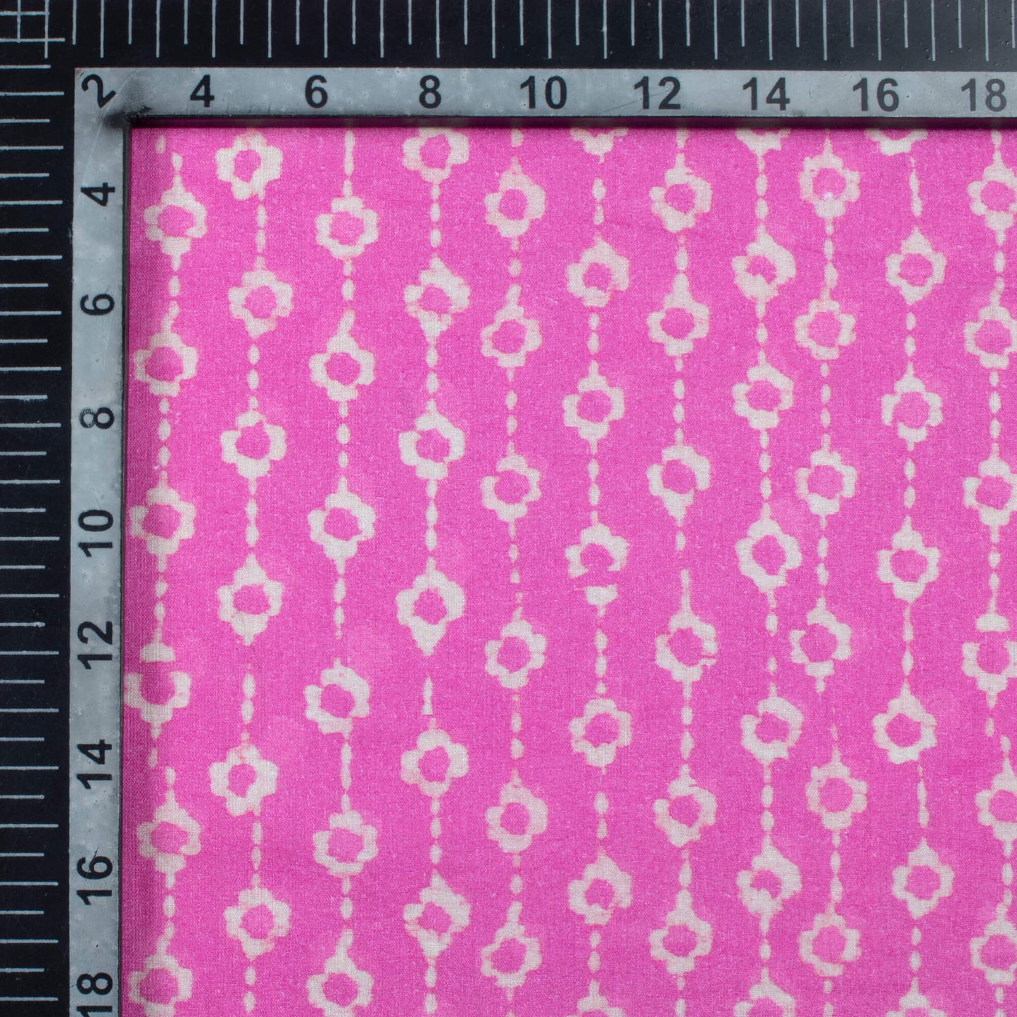 Ultra Pink And White Stripes Pattern Digital Print Cotton Cambric Fabric