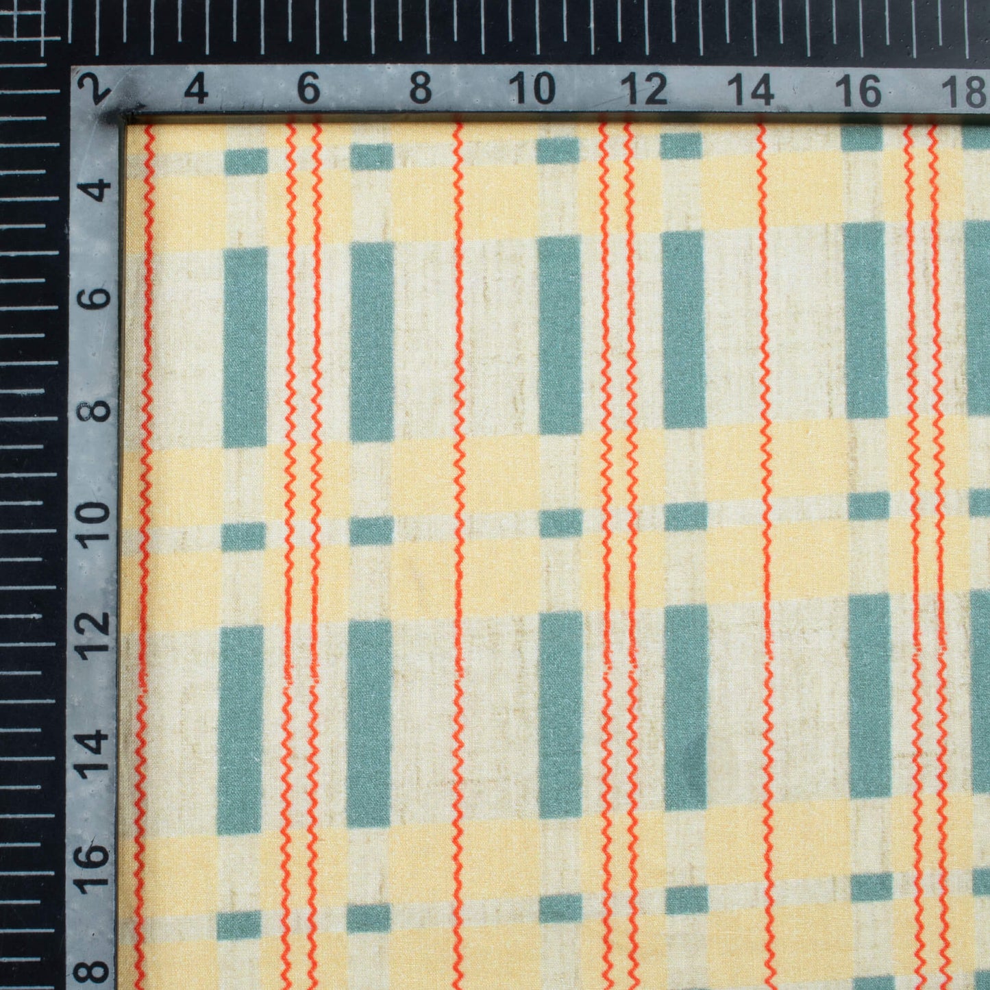 Pastel Yellow And Slate Grey Stripes Pattern Digital Print Cotton Cambric Fabric