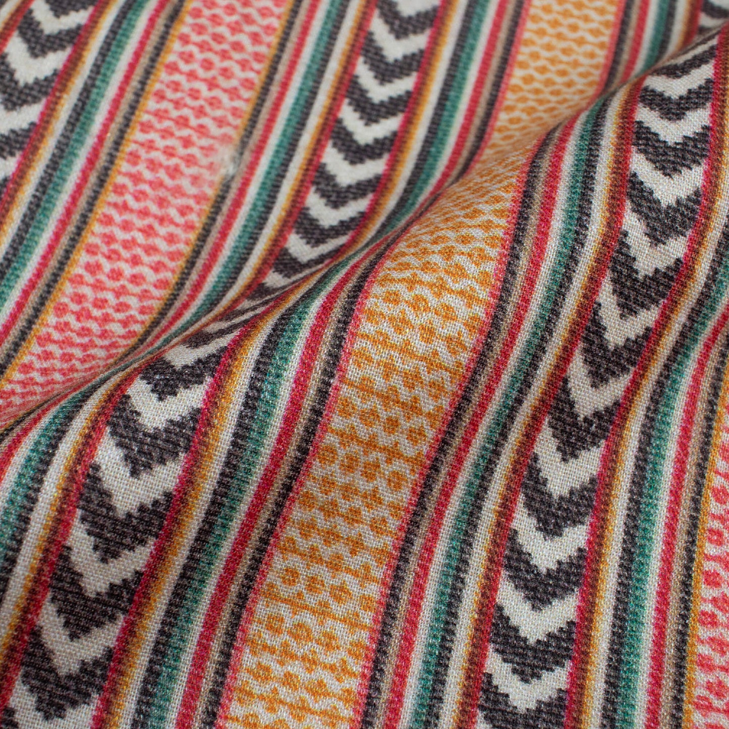 Mustard Yellow And Black Stripes Pattern Digital Print Cotton Cambric Fabric