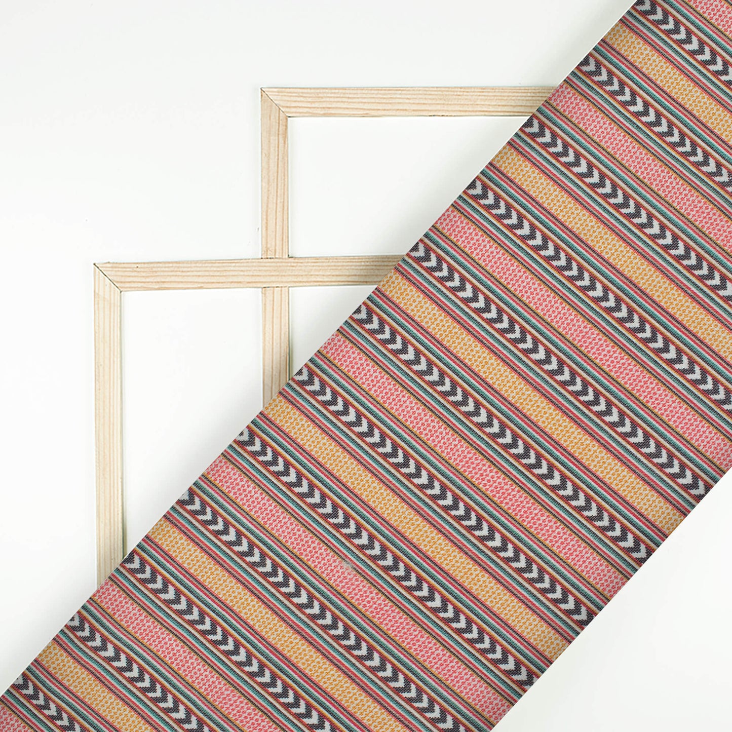 Mustard Yellow And Black Stripes Pattern Digital Print Cotton Cambric Fabric