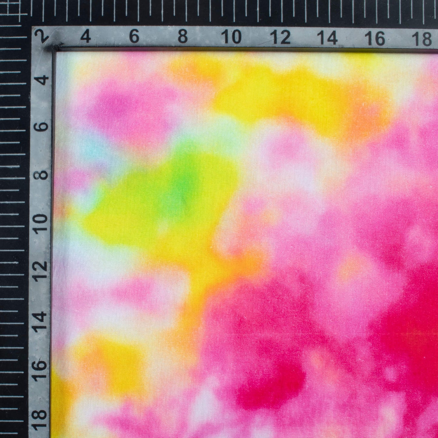 White And Pear Green Tye And Dye Pattern Digital Print Cotton Cambric Fabric