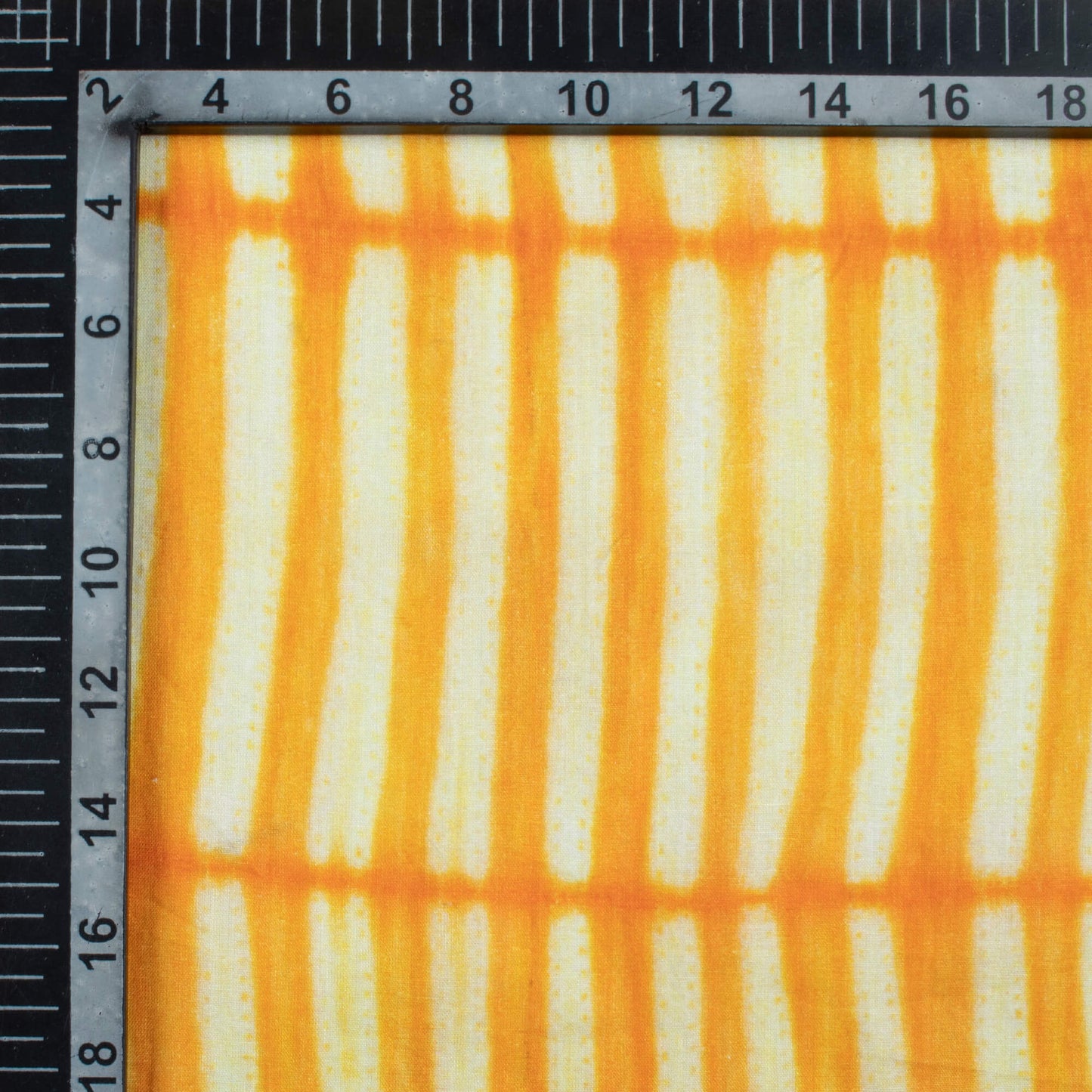 Carrot Orange Shiiborii Pattern Digital Print Cotton Cambric Fabric