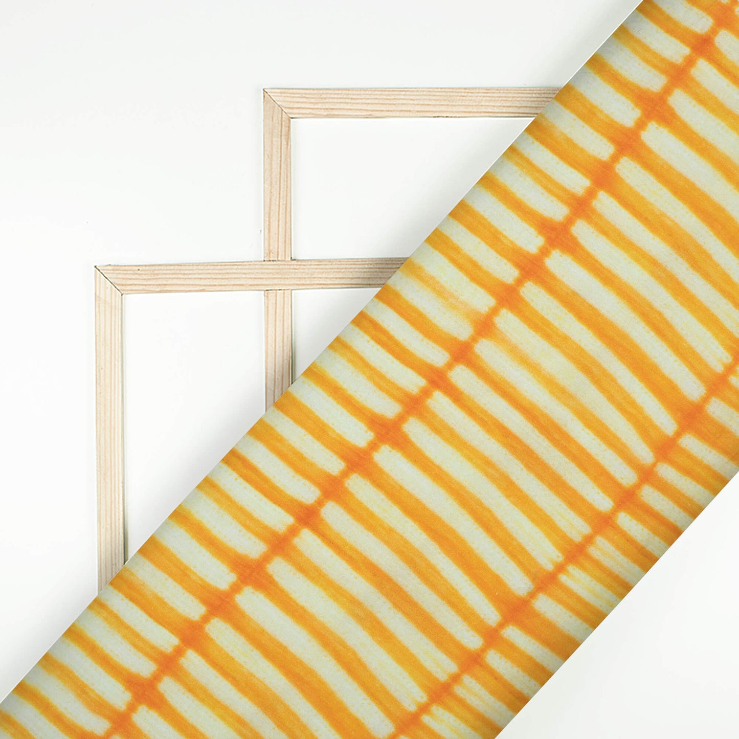 Carrot Orange Shiiborii Pattern Digital Print Cotton Cambric Fabric