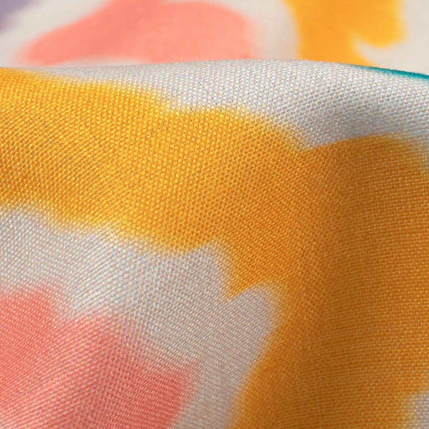 Salmon Pink And Mustard Yellow Chevron Pattern Digital Print Muslin Fabric