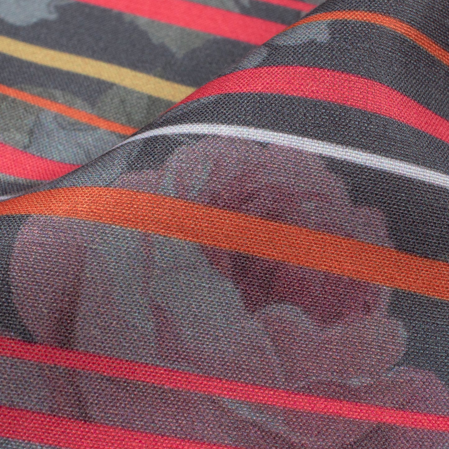 Magenta Pink And Grey Stripes Pattern Digital Print Muslin Fabric