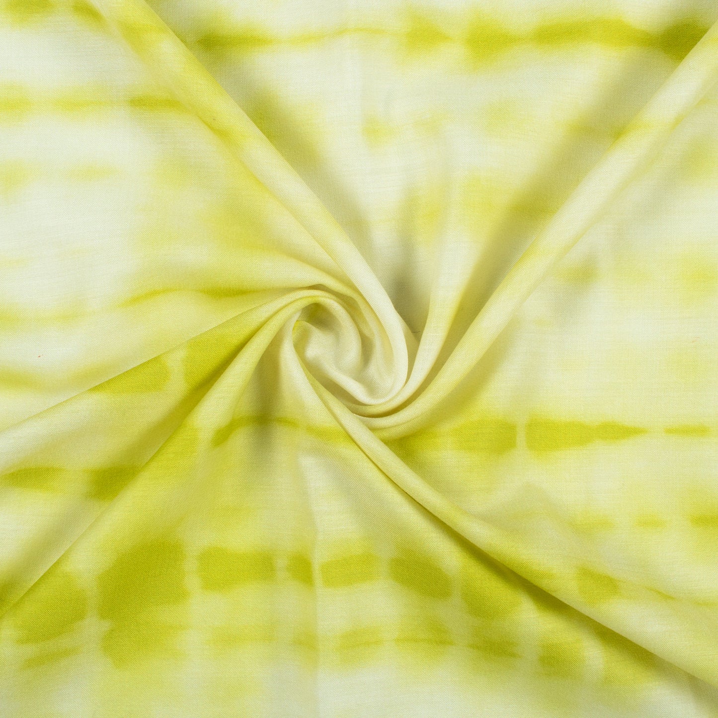 Lime Green Shibori Pattern Digital Print Muslin Fabric