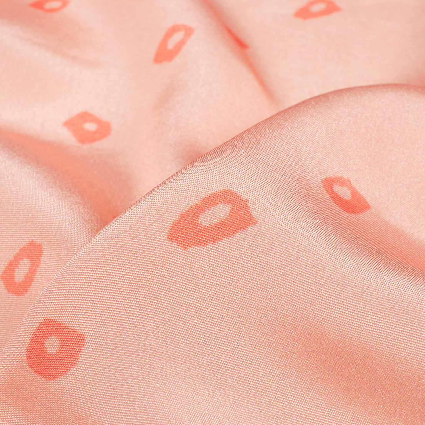Peach Bandhanii Pattern Digital Print Crepe Silk Fabric