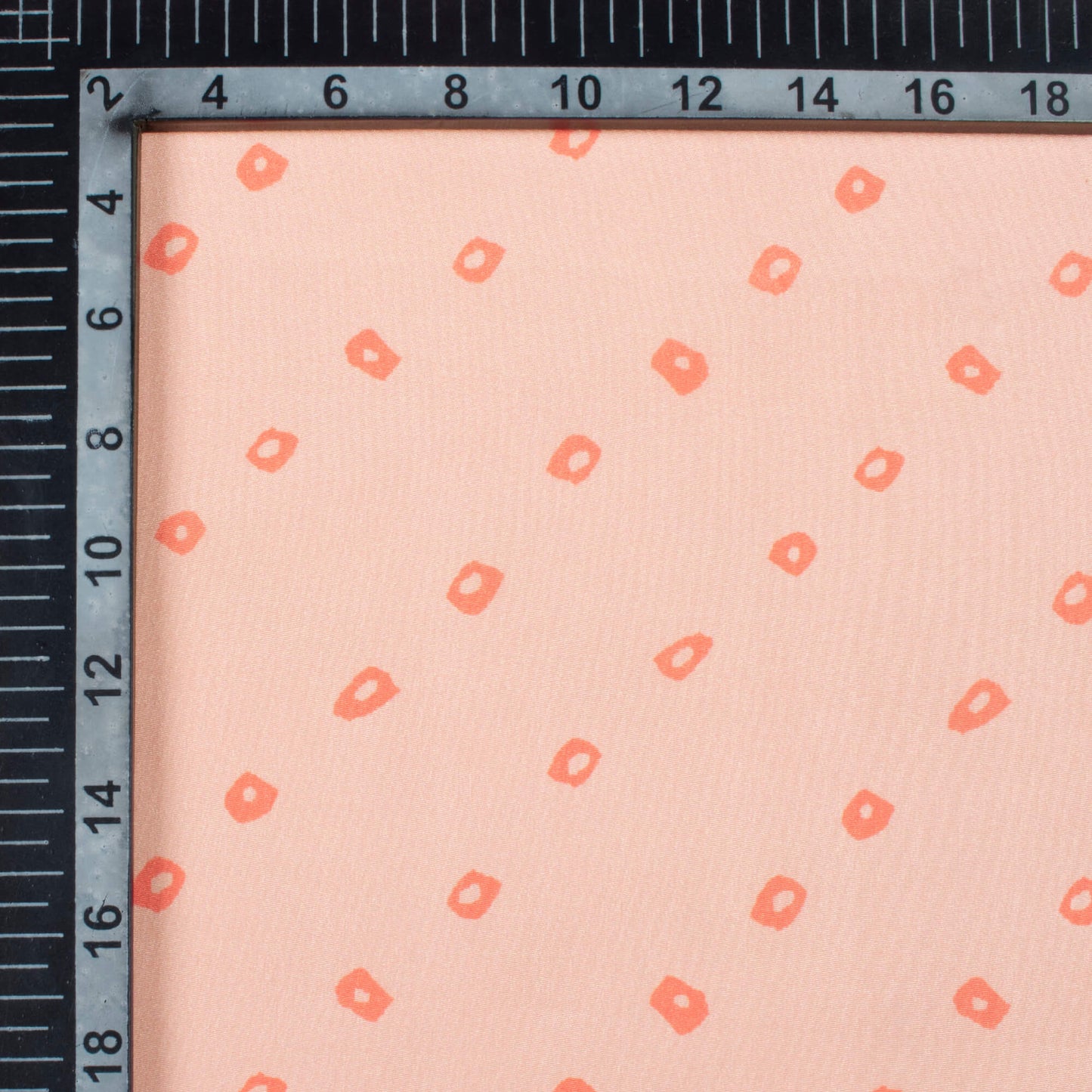 Peach Bandhanii Pattern Digital Print Crepe Silk Fabric