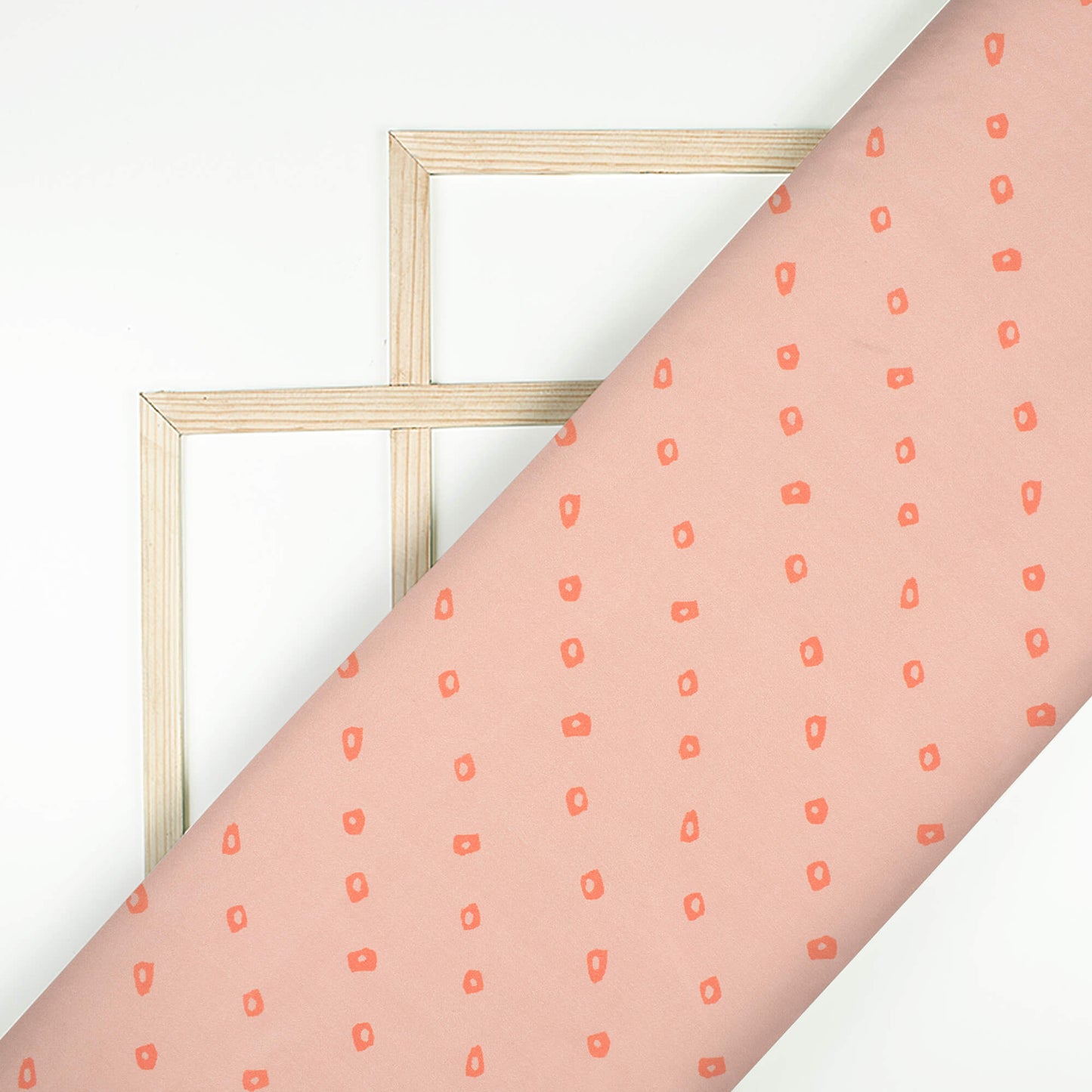 Peach Bandhanii Pattern Digital Print Crepe Silk Fabric