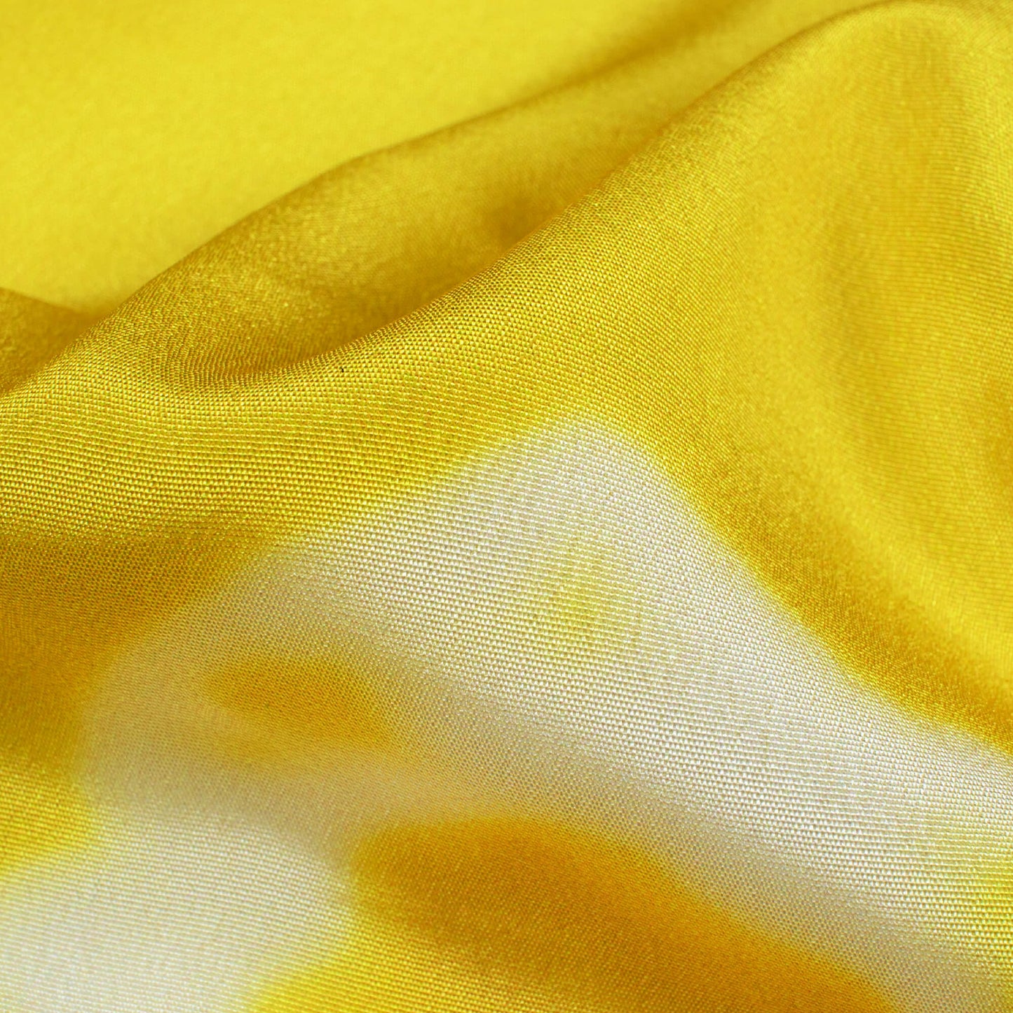 Bumblebee Yellow And White Shiiborii Pattern Digital Print Crepe Silk Fabric