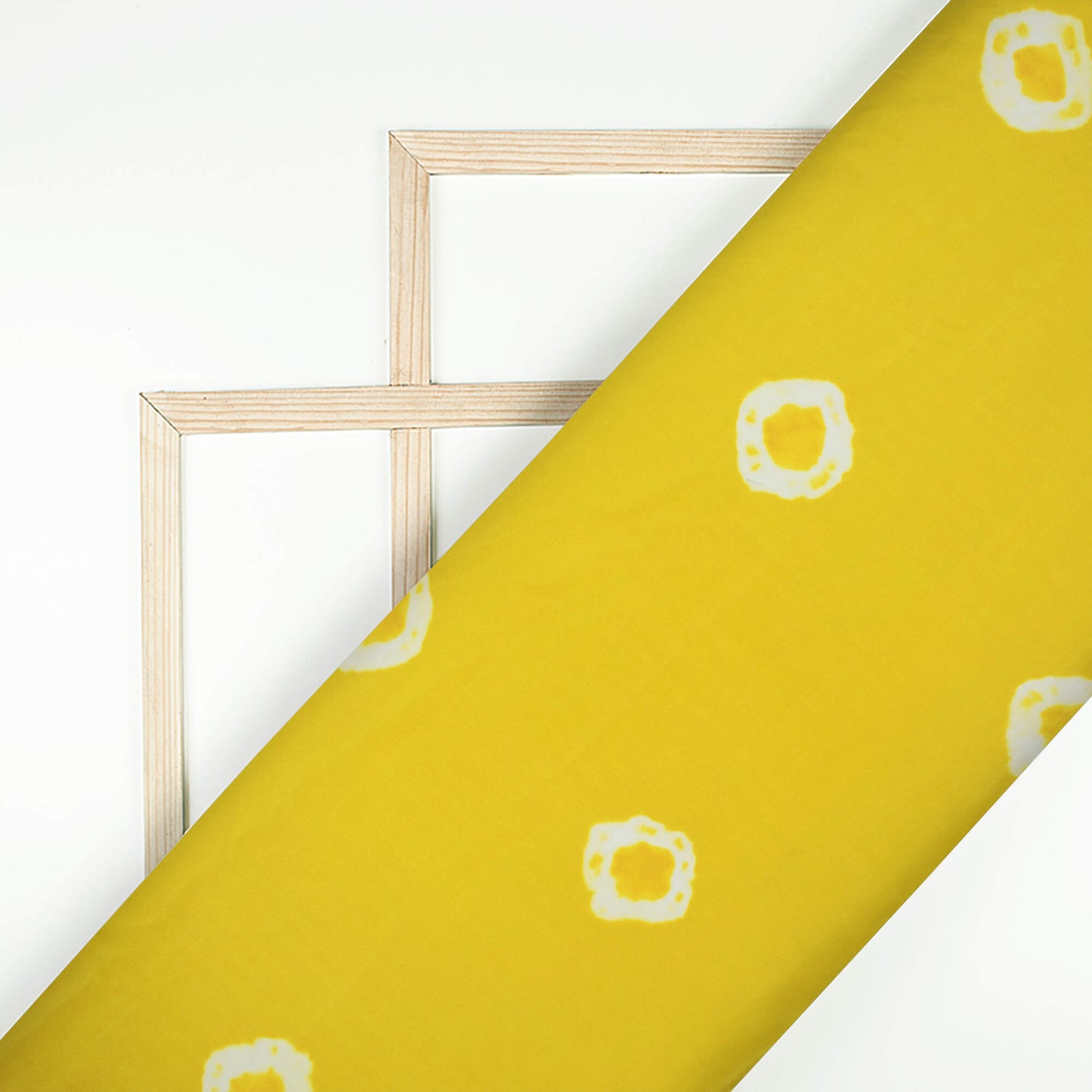 Bumblebee Yellow And White Shiiborii Pattern Digital Print Crepe Silk Fabric