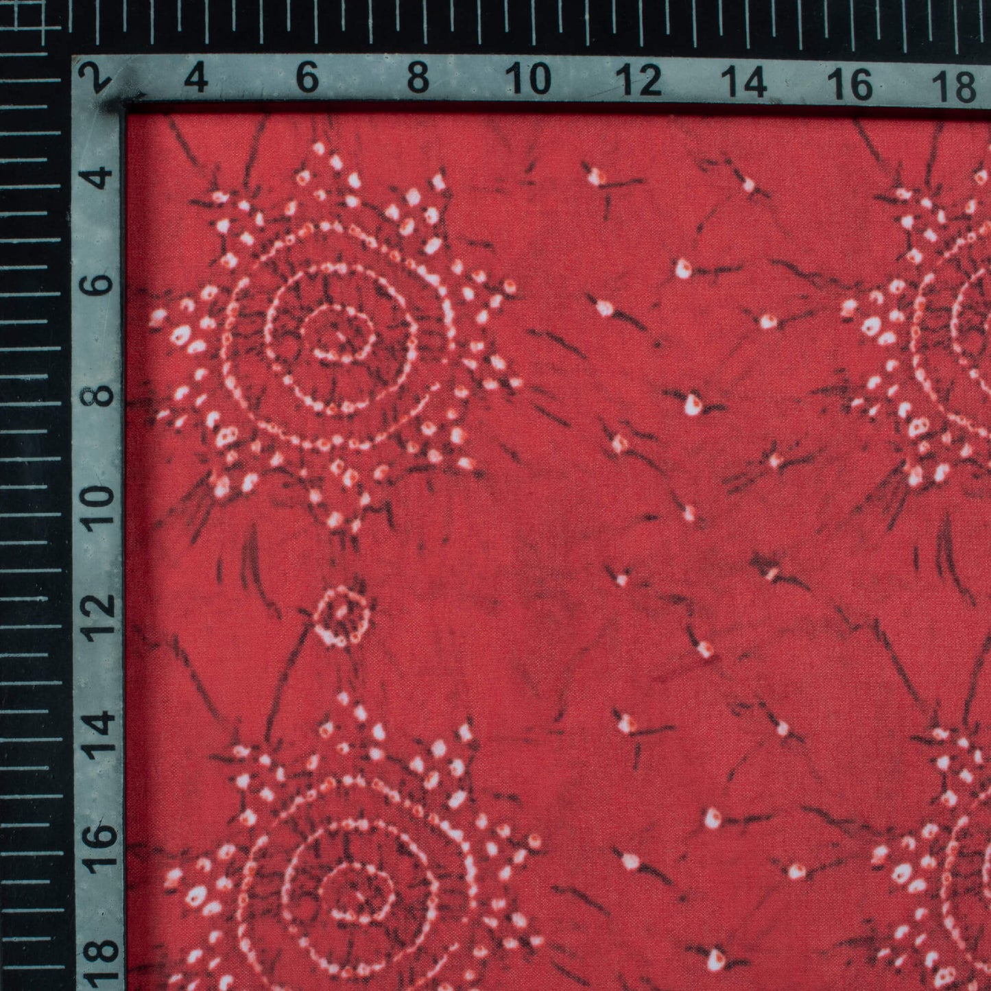 Mahogany Red And White Traditional Pattern Digital Print Georgette Fabric