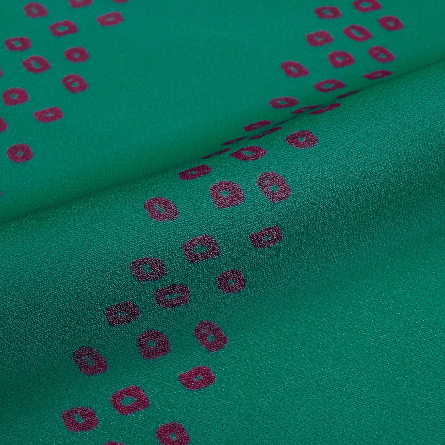 Sacremento Green And Red Stripes Pattern Digital Print Georgette Fabric