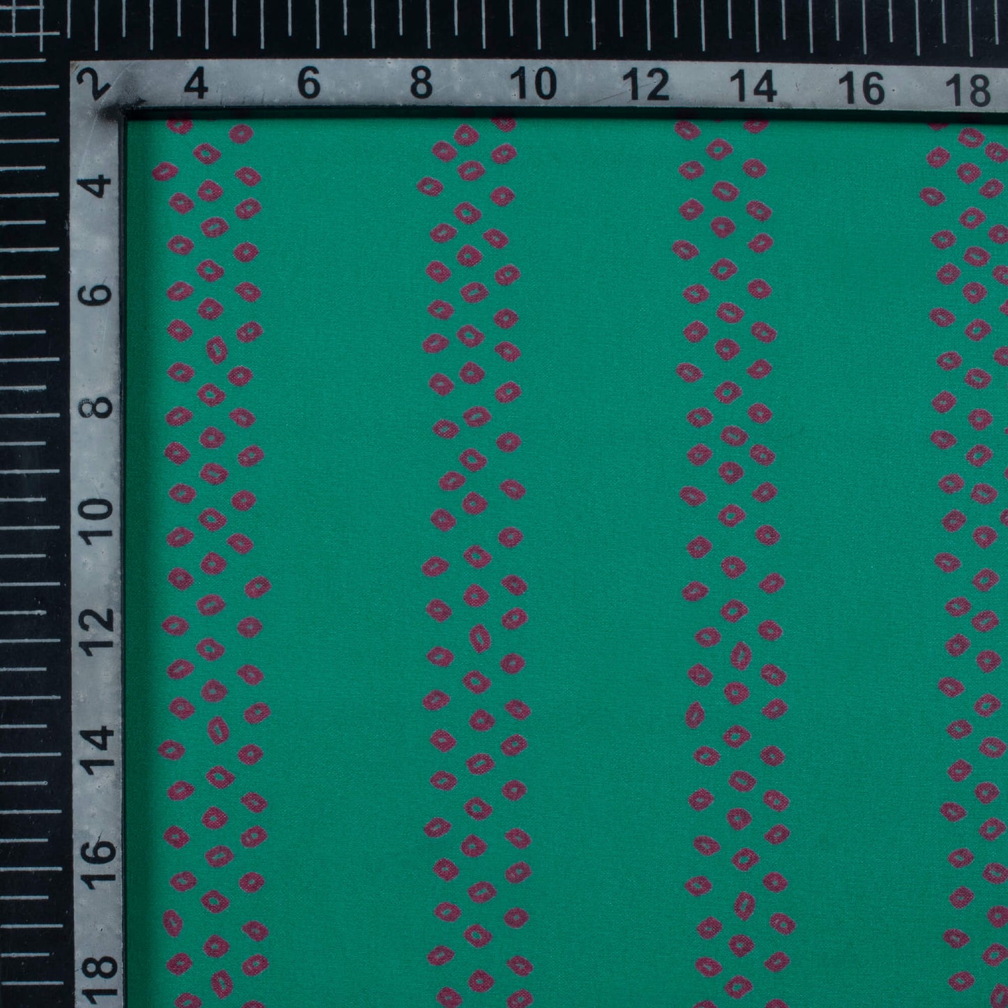 Sacremento Green And Red Stripes Pattern Digital Print Georgette Fabric