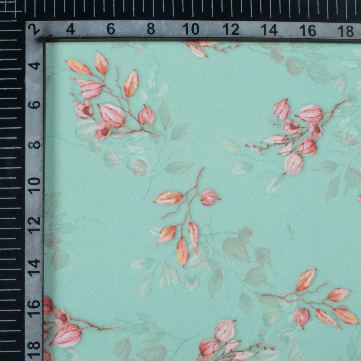 Fountain Blue And Pink Floral Pattern Digital Print Georgette Fabric