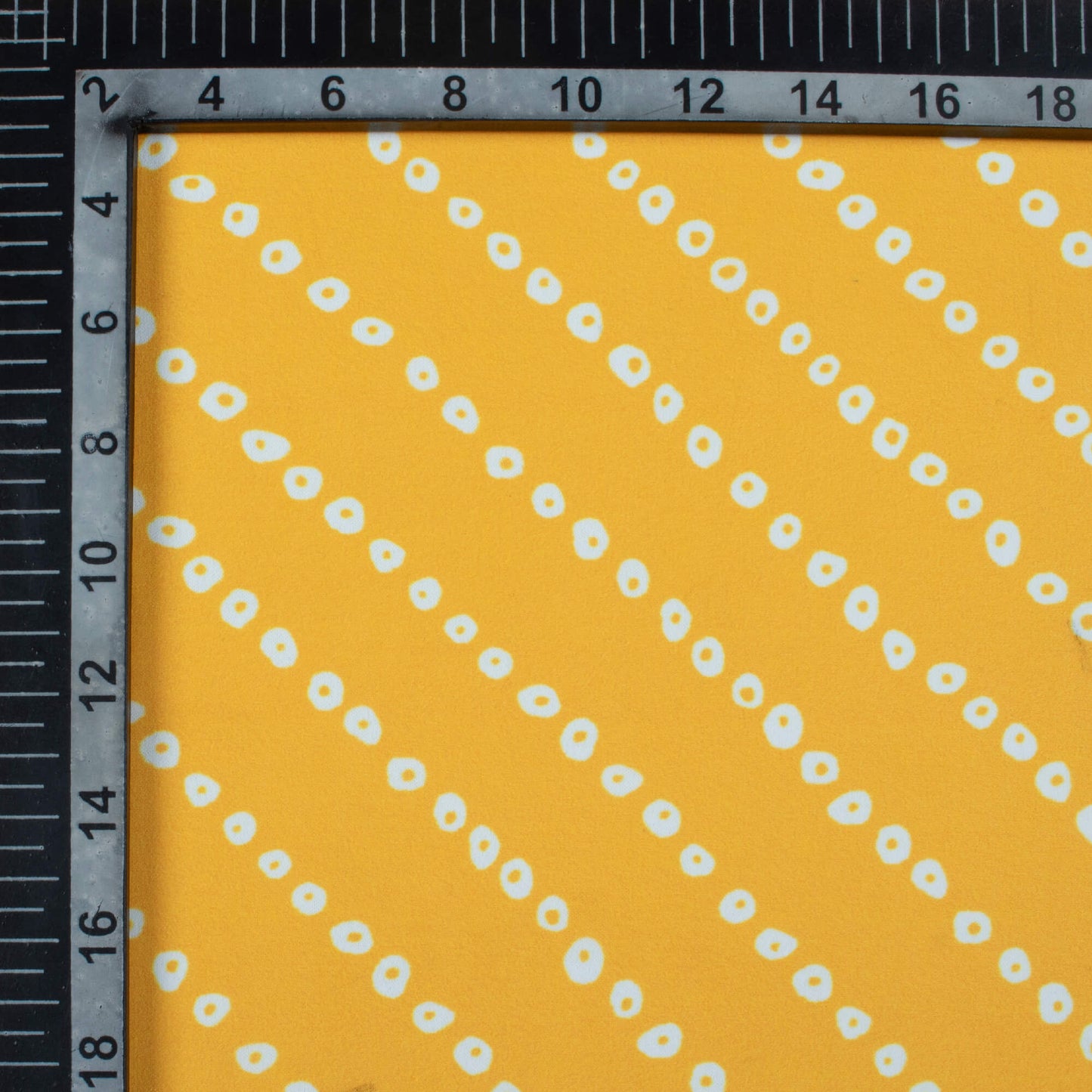 Honey Yellow And White Bandhani Pattern Digital Print Georgette Fabric