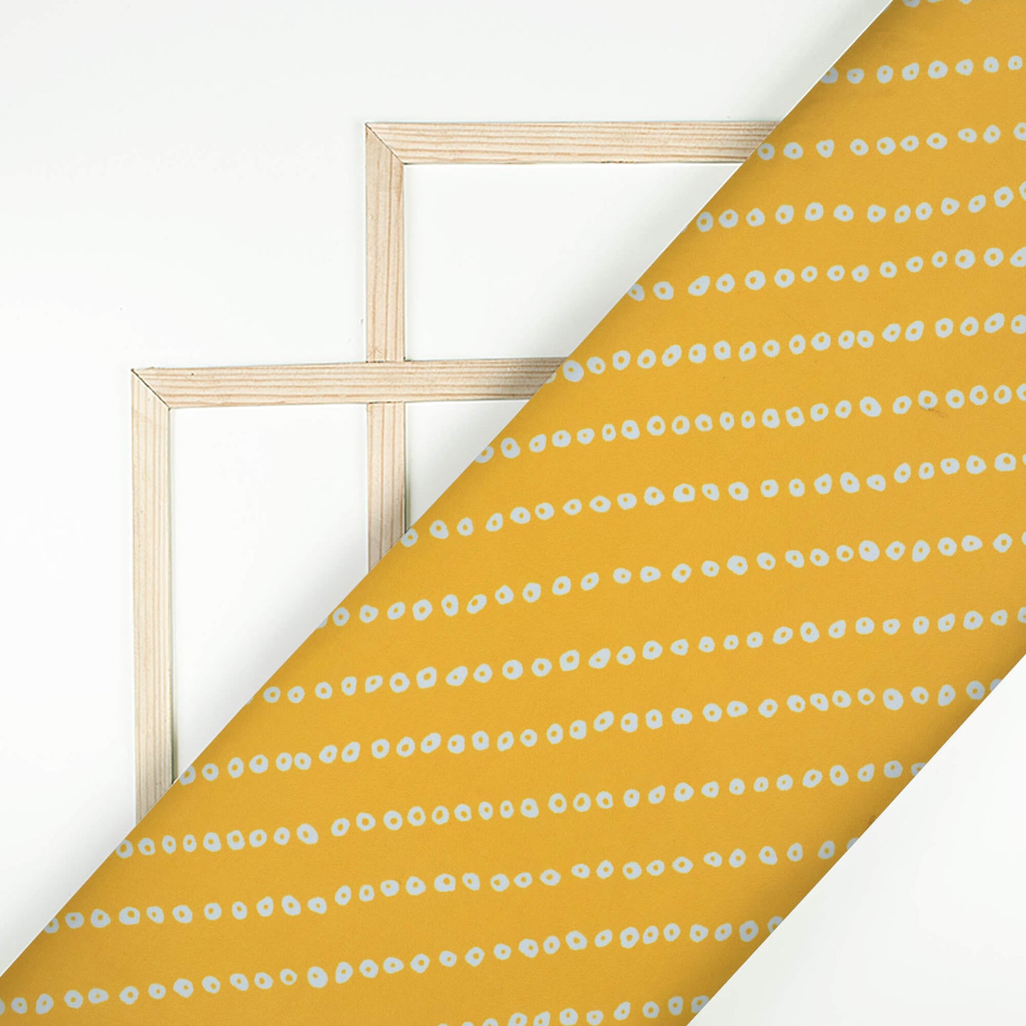 Honey Yellow And White Bandhanii Pattern Digital Print Georgette Fabric