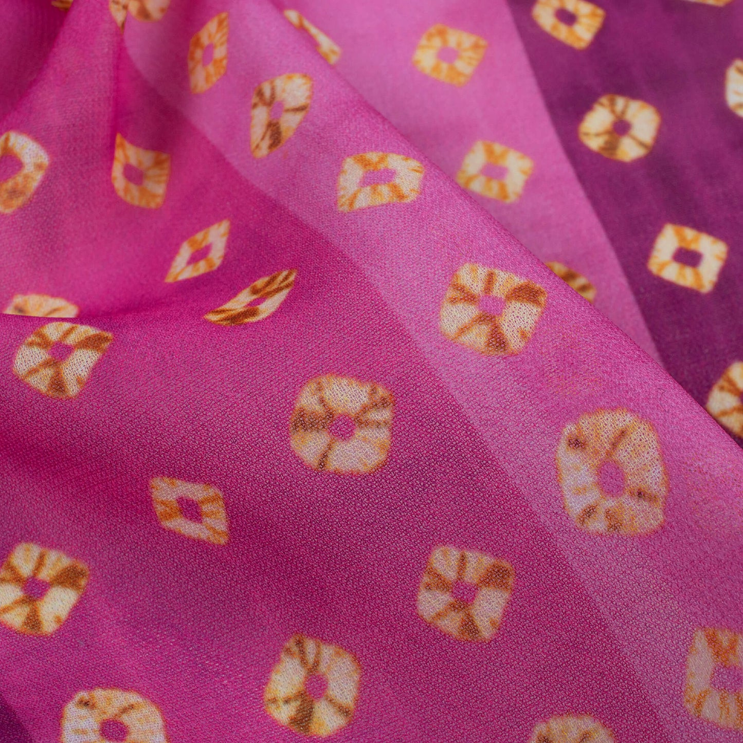 Plum Purple And Pink Stripes Pattern Digital Print Georgette Fabric