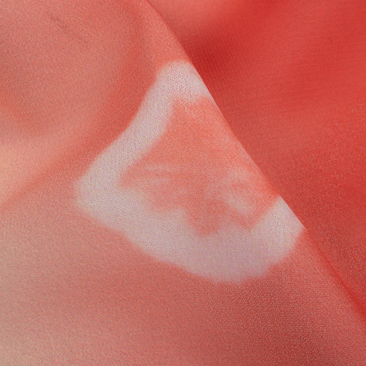 Brick Red And Pale Yellow Ombre Pattern Digital Print Georgette Fabric