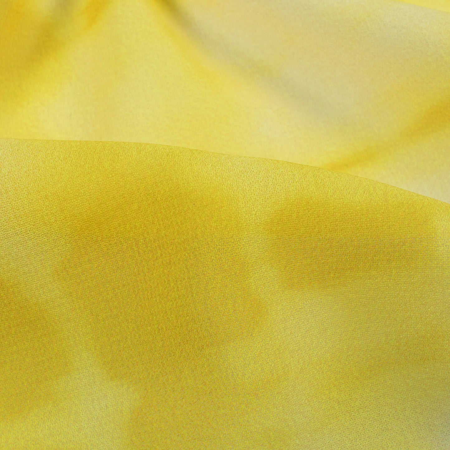 Yellow And White Shiiborii Pattern Digital Print Georgette Fabric