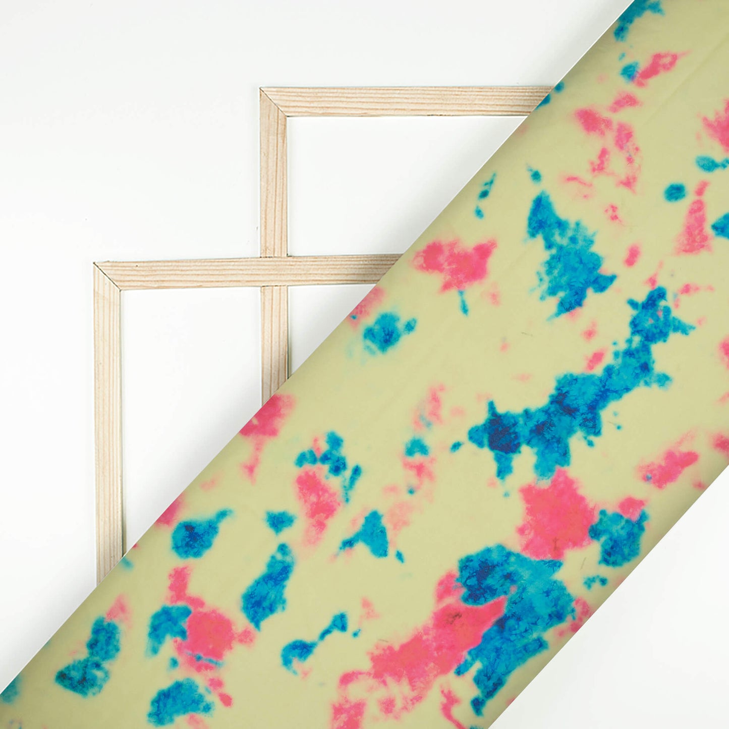 Blonde Yellow And Pink Tye And Dye Pattern Digital Print Georgette Fabric