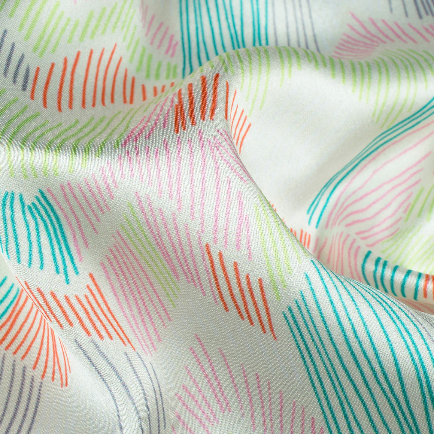 Taffy Pink And Red Chevron Pattern Digital Print Japan Satin Fabric