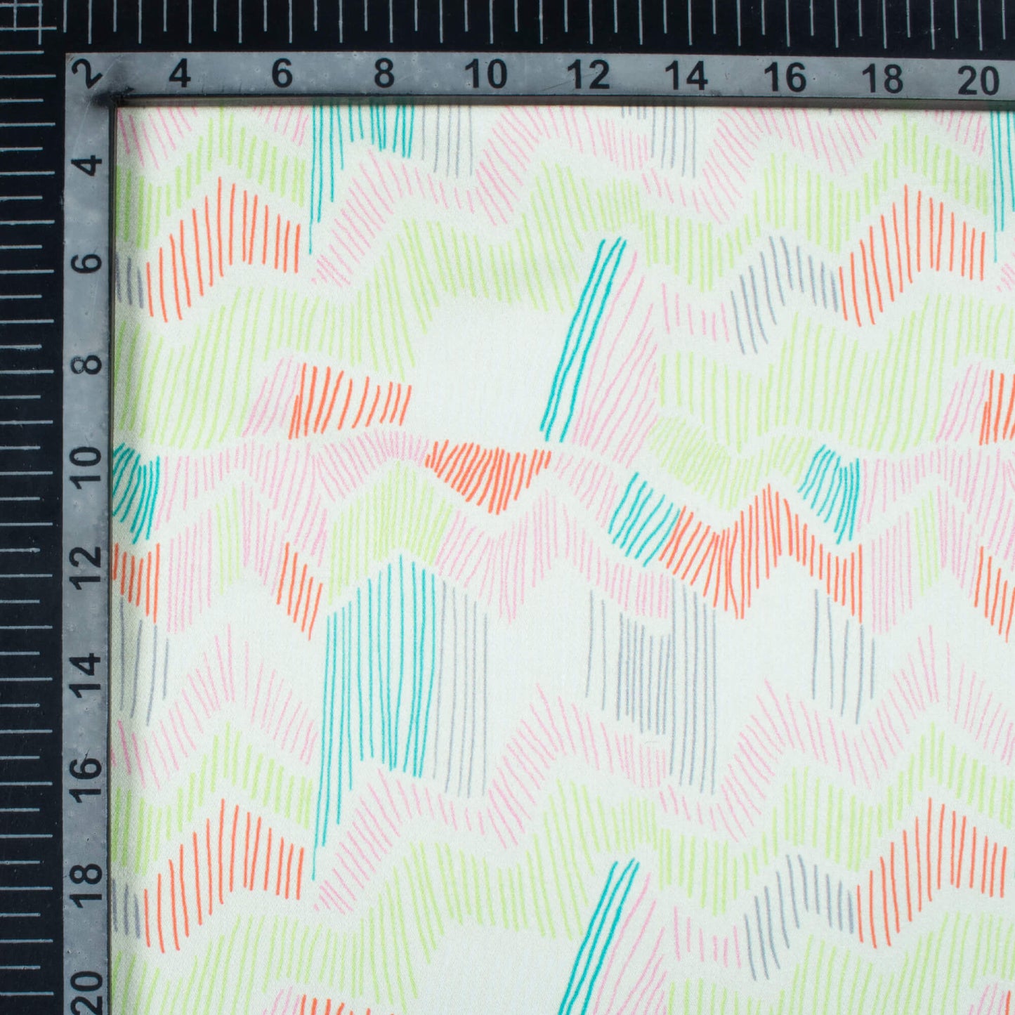 Taffy Pink And Red Chevron Pattern Digital Print Japan Satin Fabric