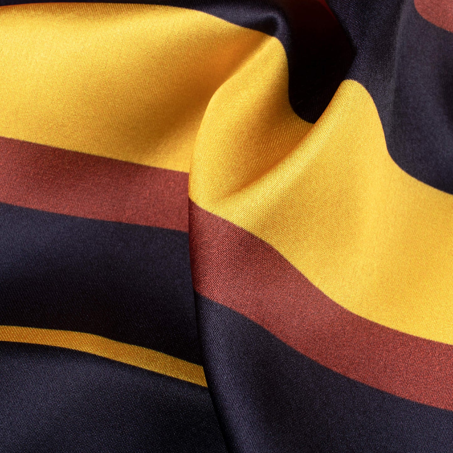 Black And Honey Yellow Stripes Pattern Digital Print Japan Satin Fabric