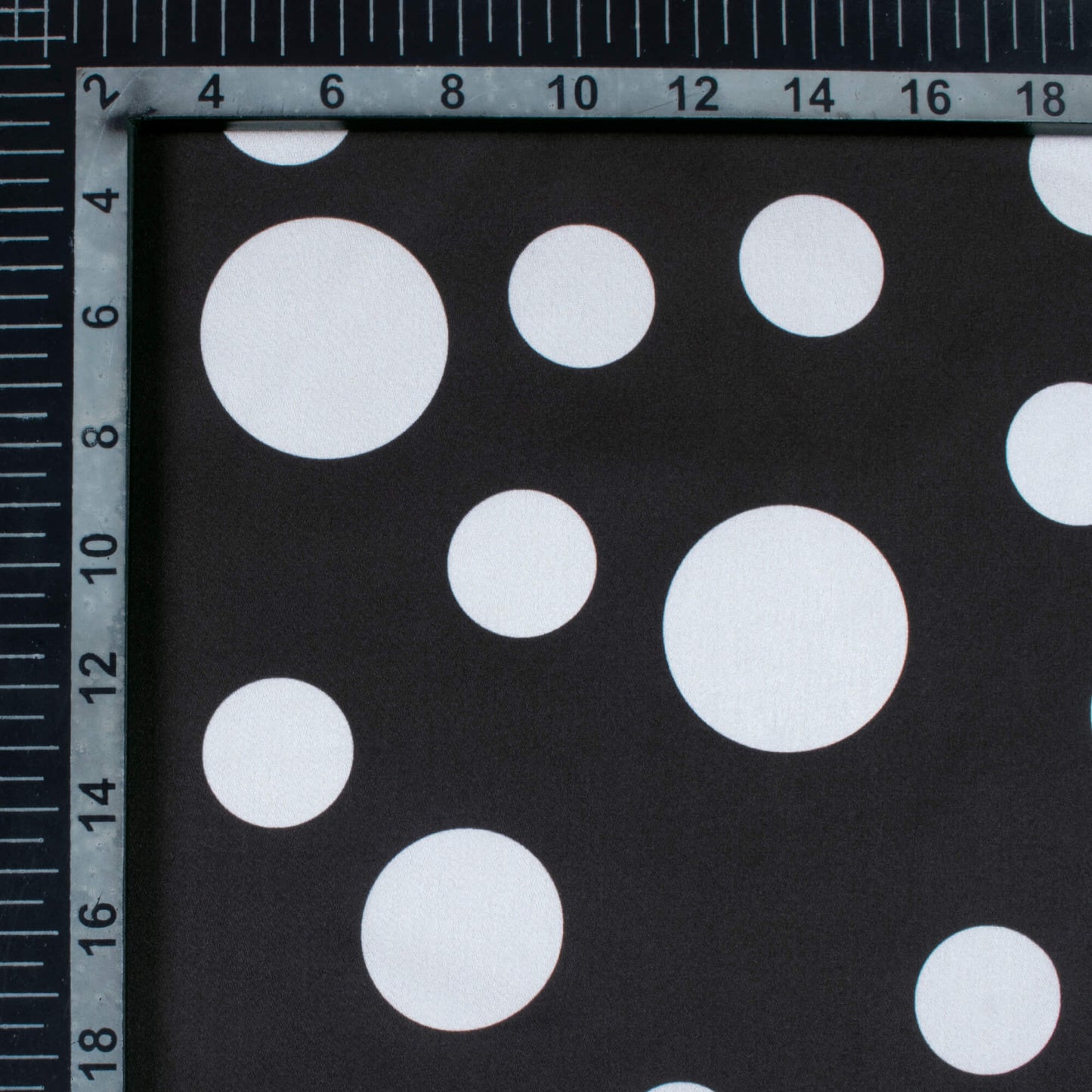 Black And White Polka Dots Pattern Digital Print Japan Satin Fabric