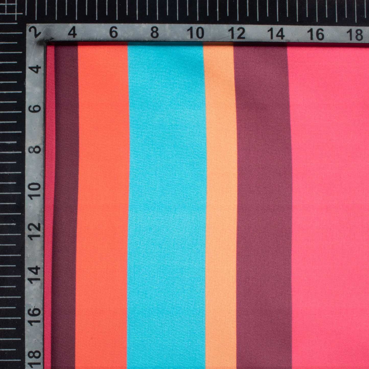 Multi-Color Stripes Pattern Digital Print Japan Satin Fabric