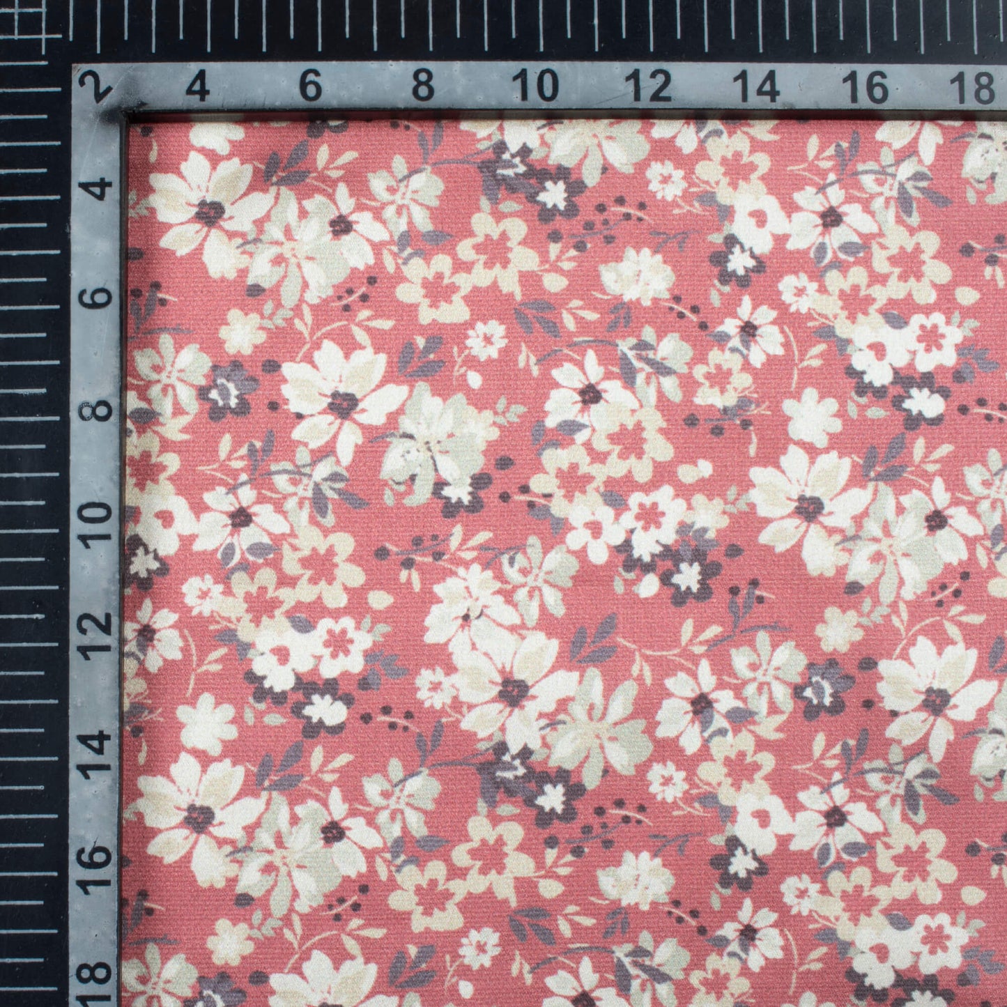 Mauve Pink And Cream Floral Pattern Digital Print Japan Satin Fabric