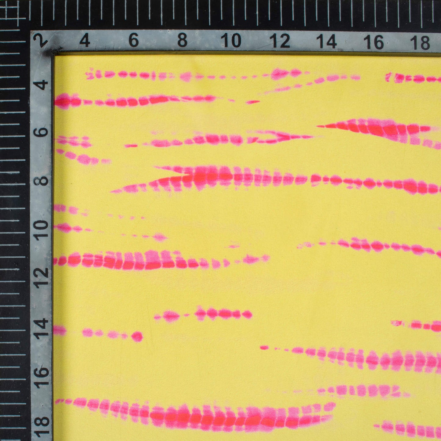 Bumblebee Yellow And Pink Shiiborii Pattern Digital Print Organza Satin Fabric
