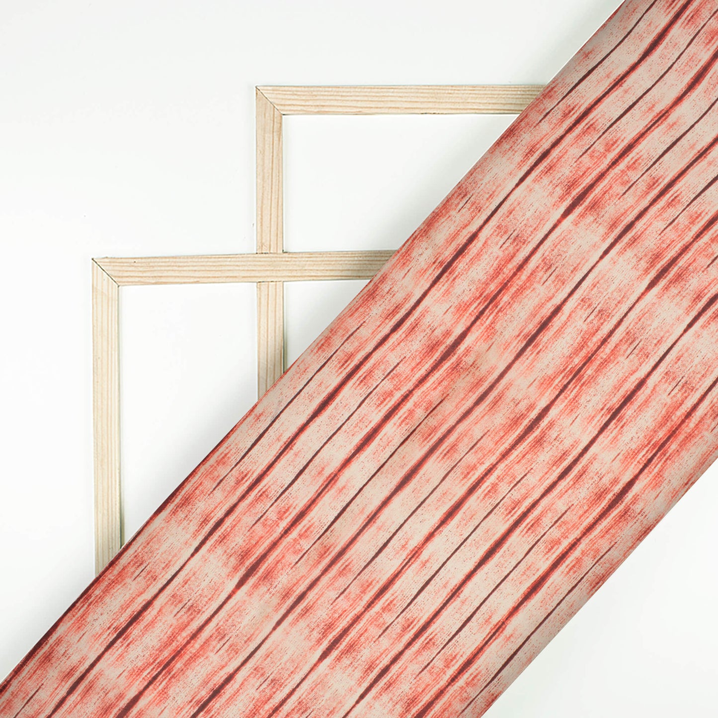 Mahogany Red And Black Abstract Pattern Digital Print Organza Satin Fabric