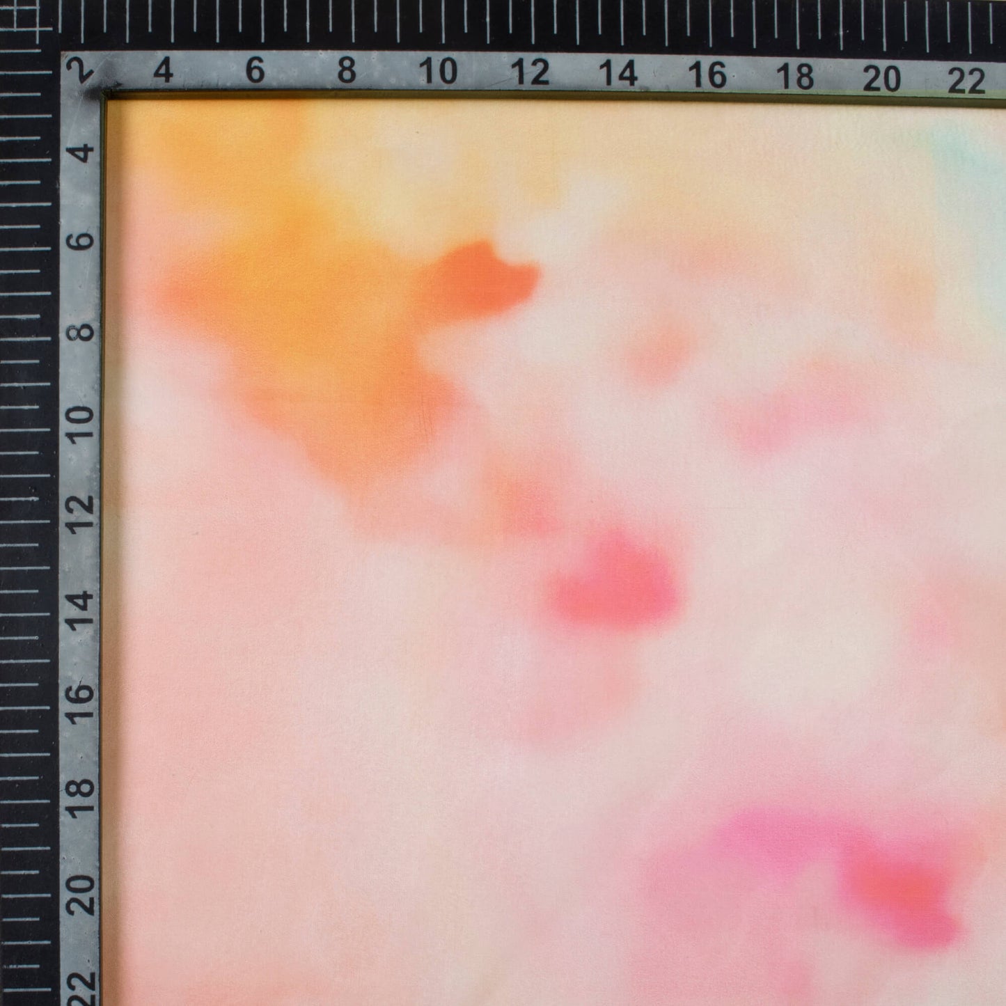 Punch Pink And Yellow Tye And Dye Pattern Digital Print Organza Satin Fabric