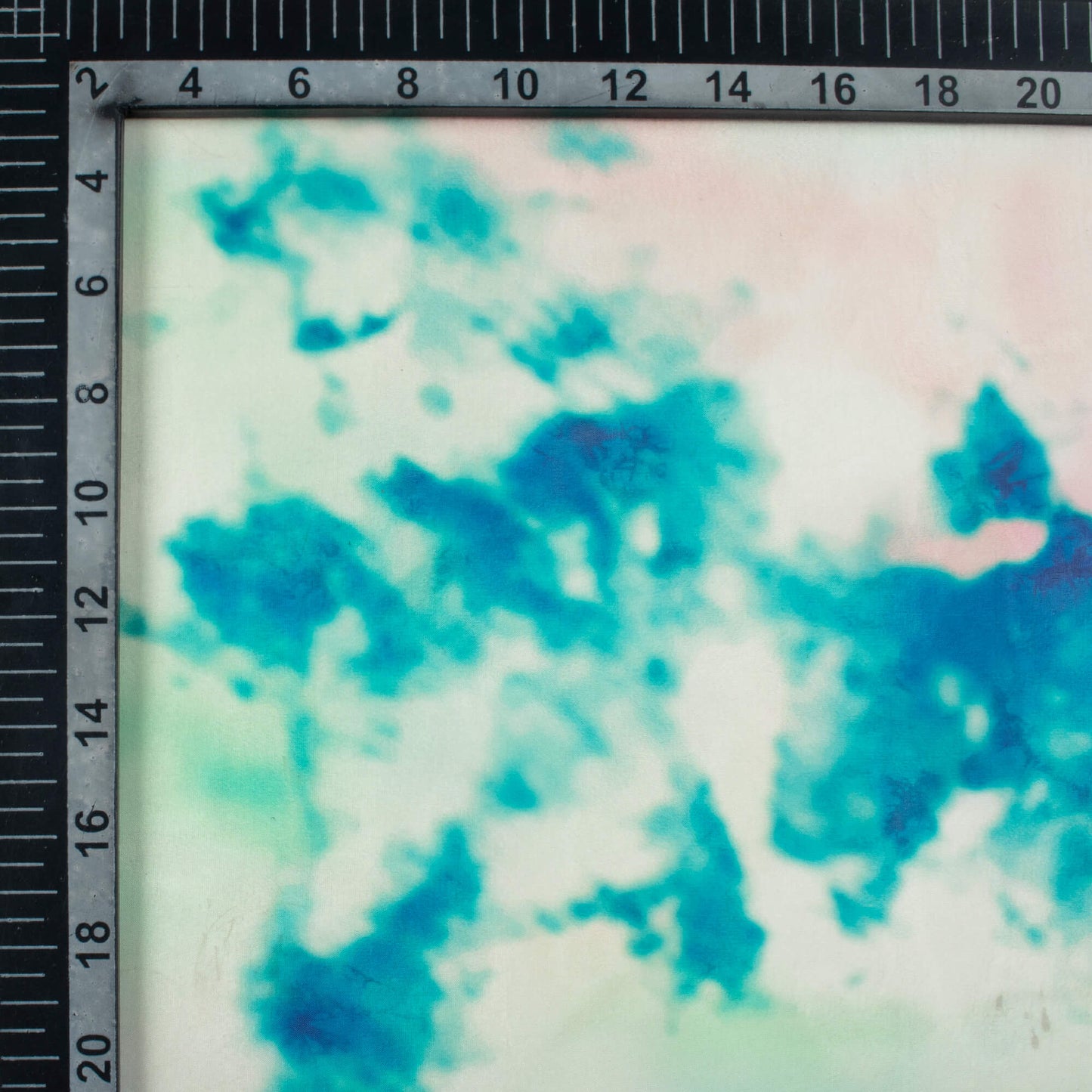 Veridian Green And Pink Tye And Dye Pattern Digital Print Organza Satin Fabric