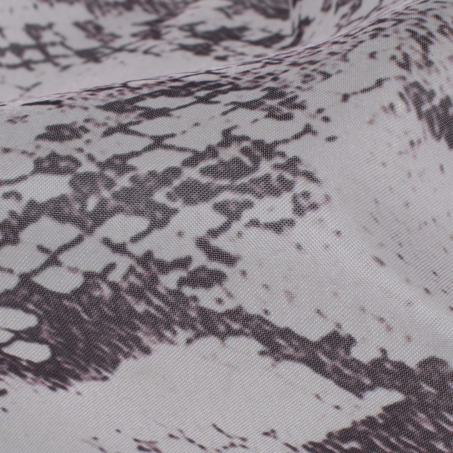 Black And Off White Animal Pattern Digital Print Organza Satin Fabric