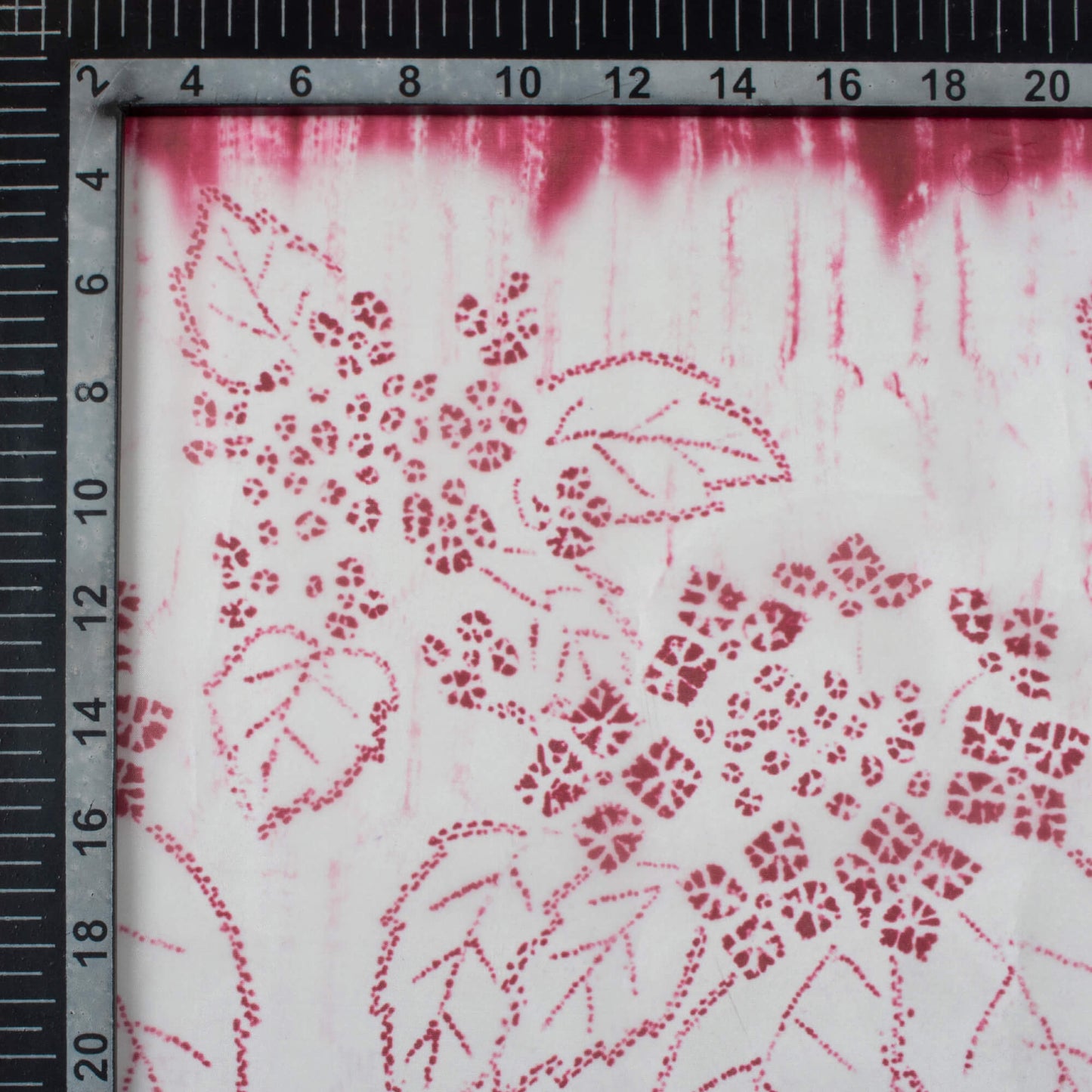 Magenta Purple And Off White Daman Pattern Digital Print Organza Satin Fabric