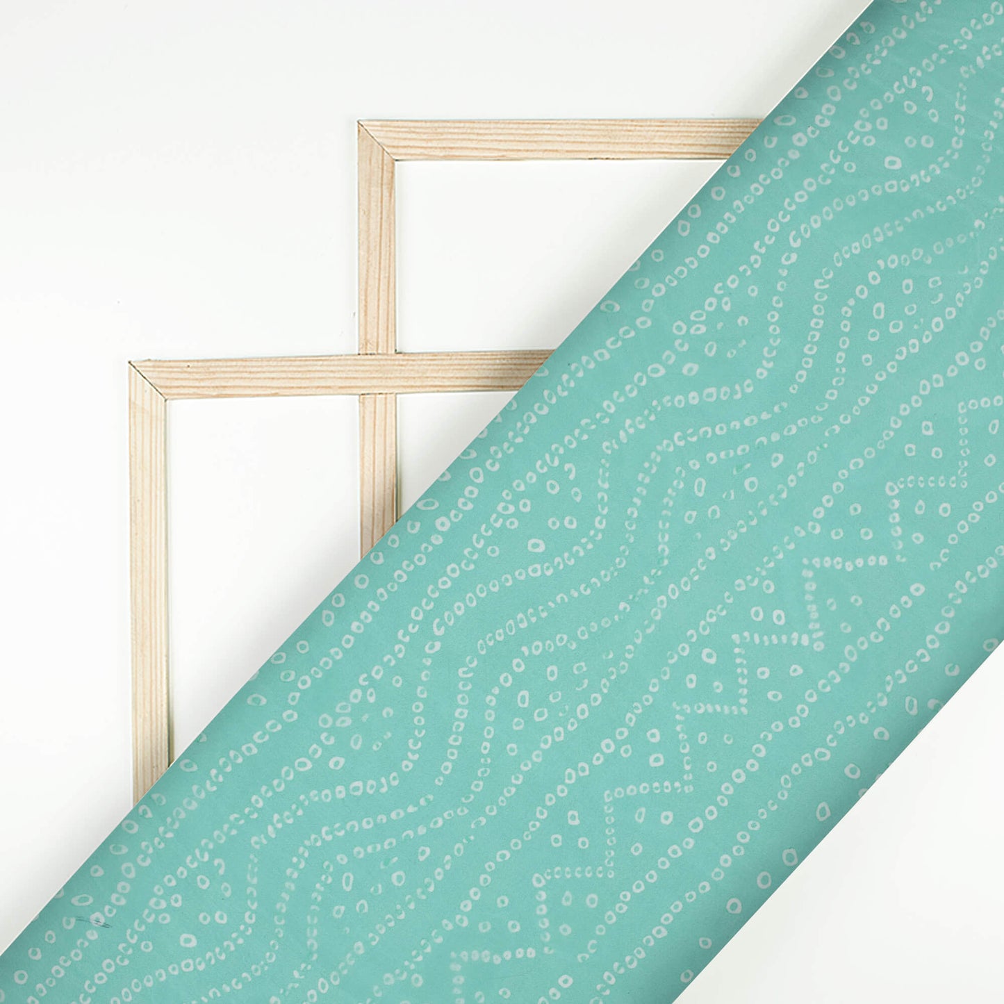 Mint Green Bandhanii Pattern Digital Print Organza Satin Fabric
