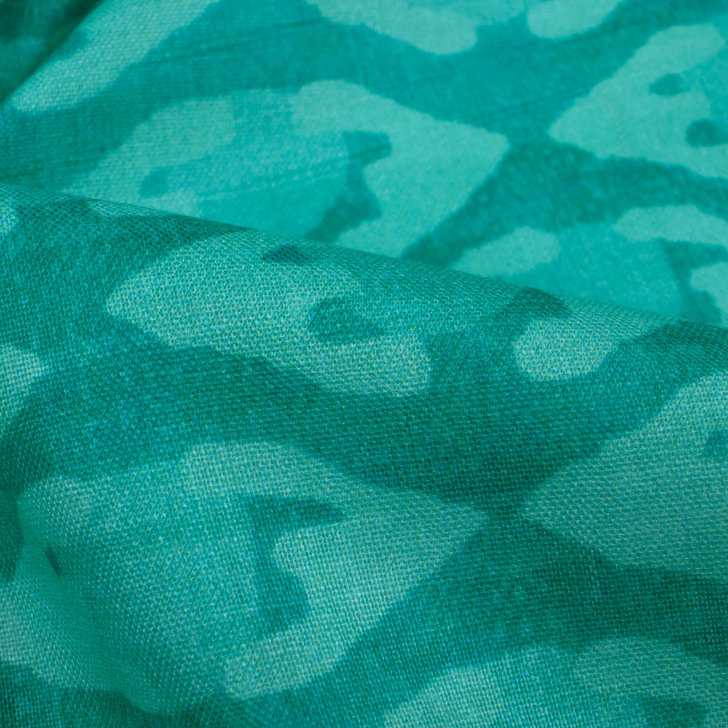 Aqua Blue Abstract Pattern Digital Print Poly Cambric Fabric