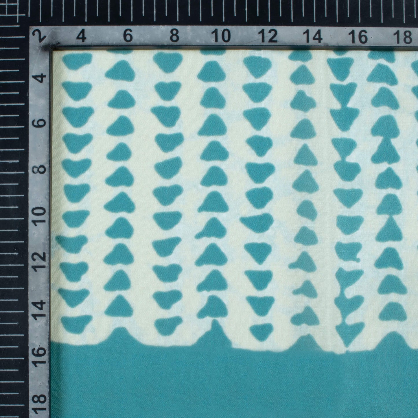 Stone Blue And Off White Abstract Pattern Digital Print Poly Cambric Fabric