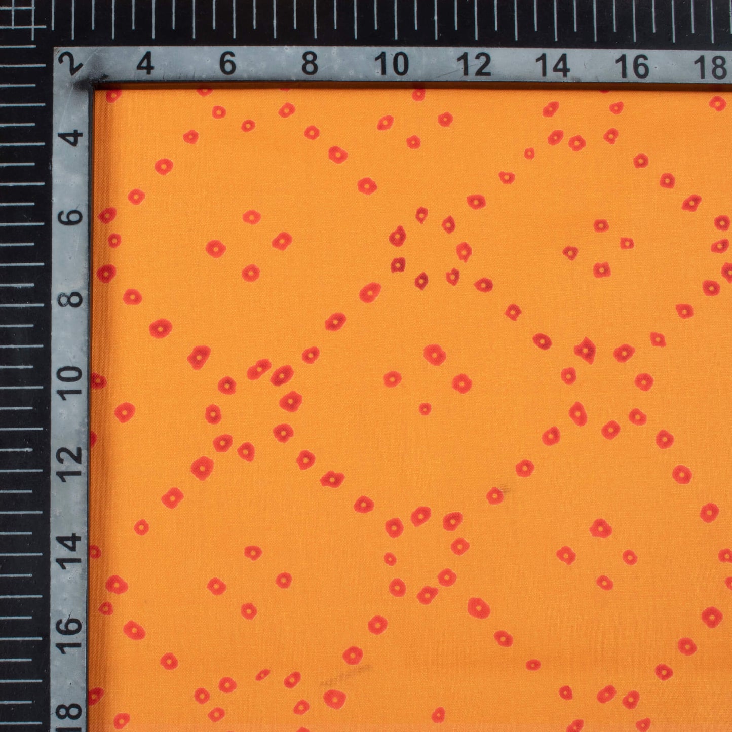 Apricot Orange And Dark Pink Bandhanii Pattern Digital Print Poly Cambric Fabric