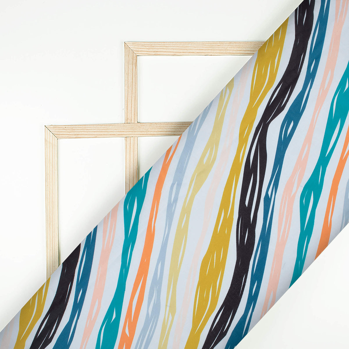 Multi-Color Leheriya Pattern Digital Print Poly Cambric Fabric