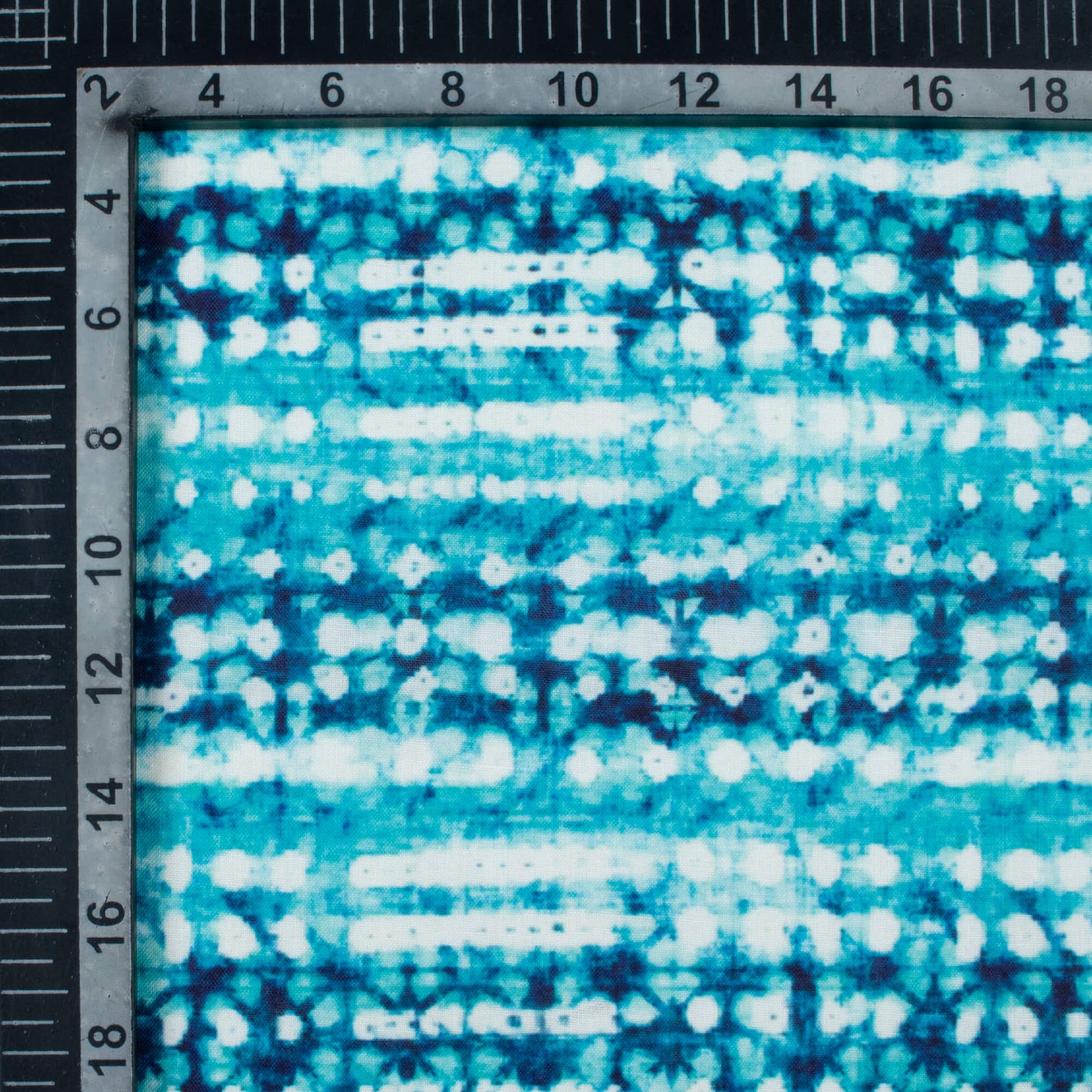 Sky Blue And White Shiiborii Pattern Digital Print Poly Cambric Fabric